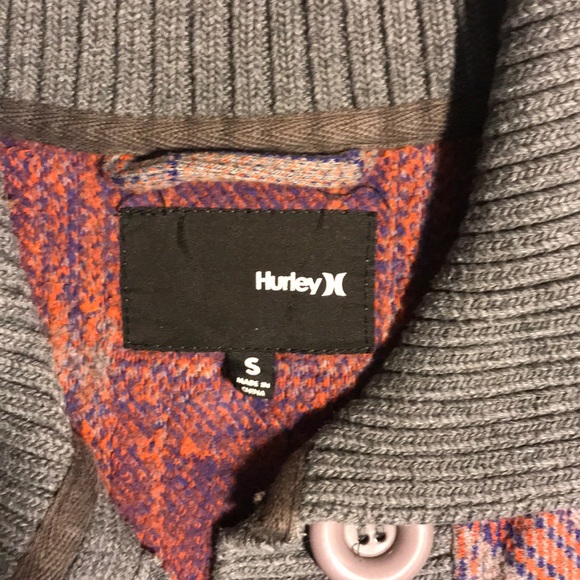 Hurley Plaid Lightweight Button-down Ribbed Coat - Picture 2 of 8